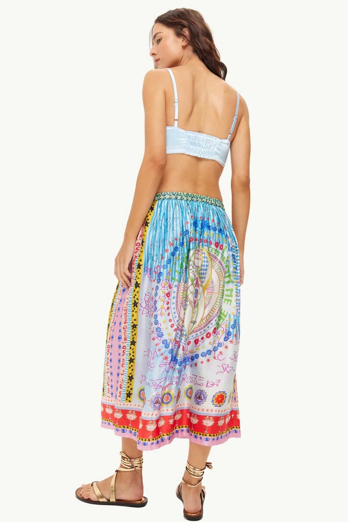 Vanessa Printed Midi Skirt in Runic Whisper