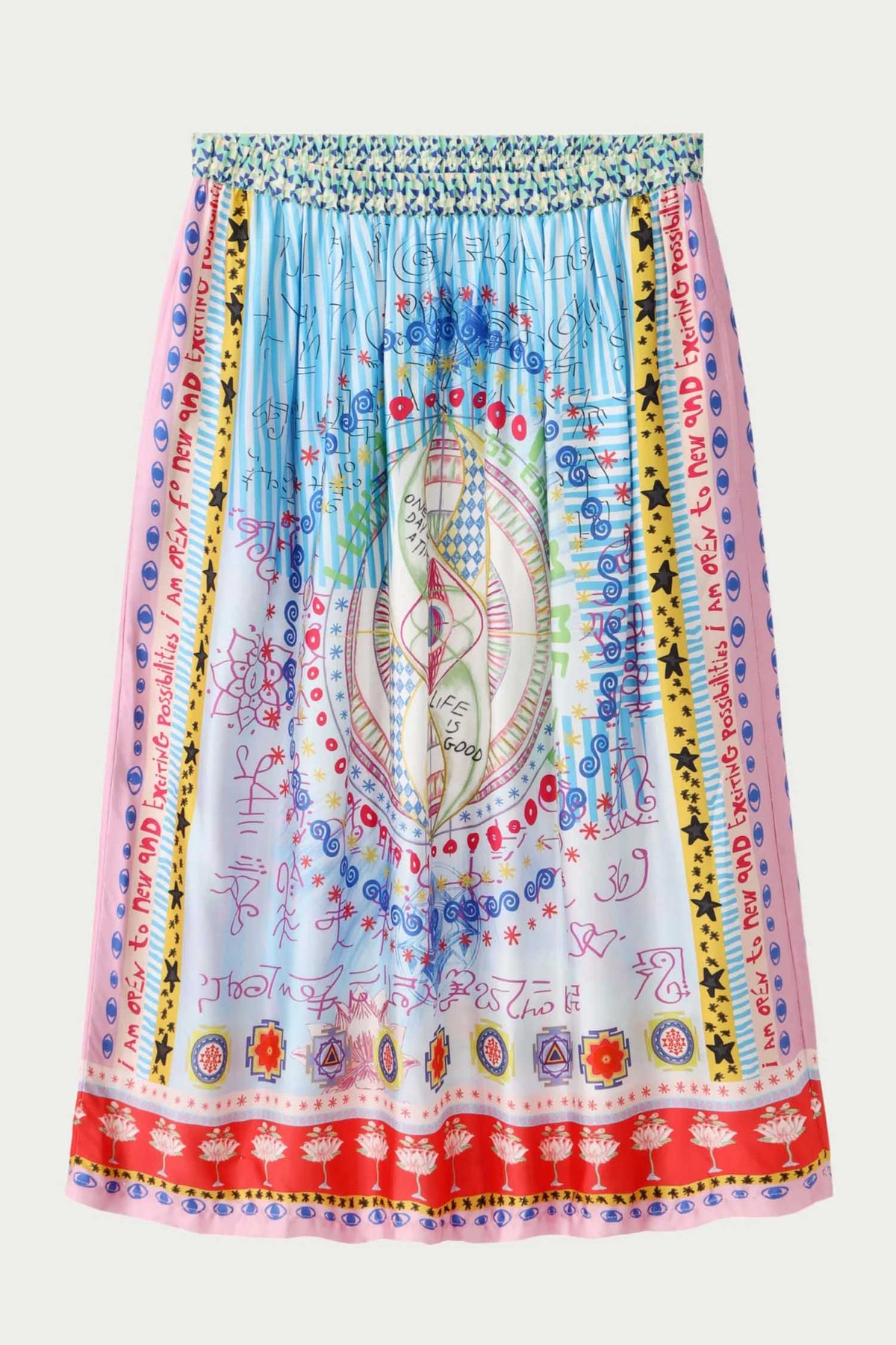 Vanessa Printed Midi Skirt in Runic Whisper