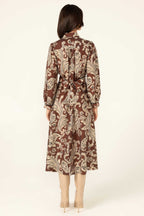 Vanessa Shirtmaker Dress in Cocoa Cream Paisley | FINAL SALE