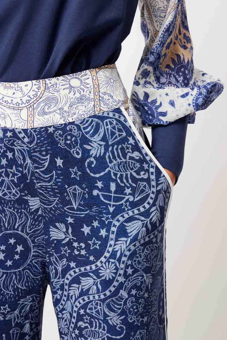 Venus Wide Leg Pants in Zodiac Print | FINAL SALE