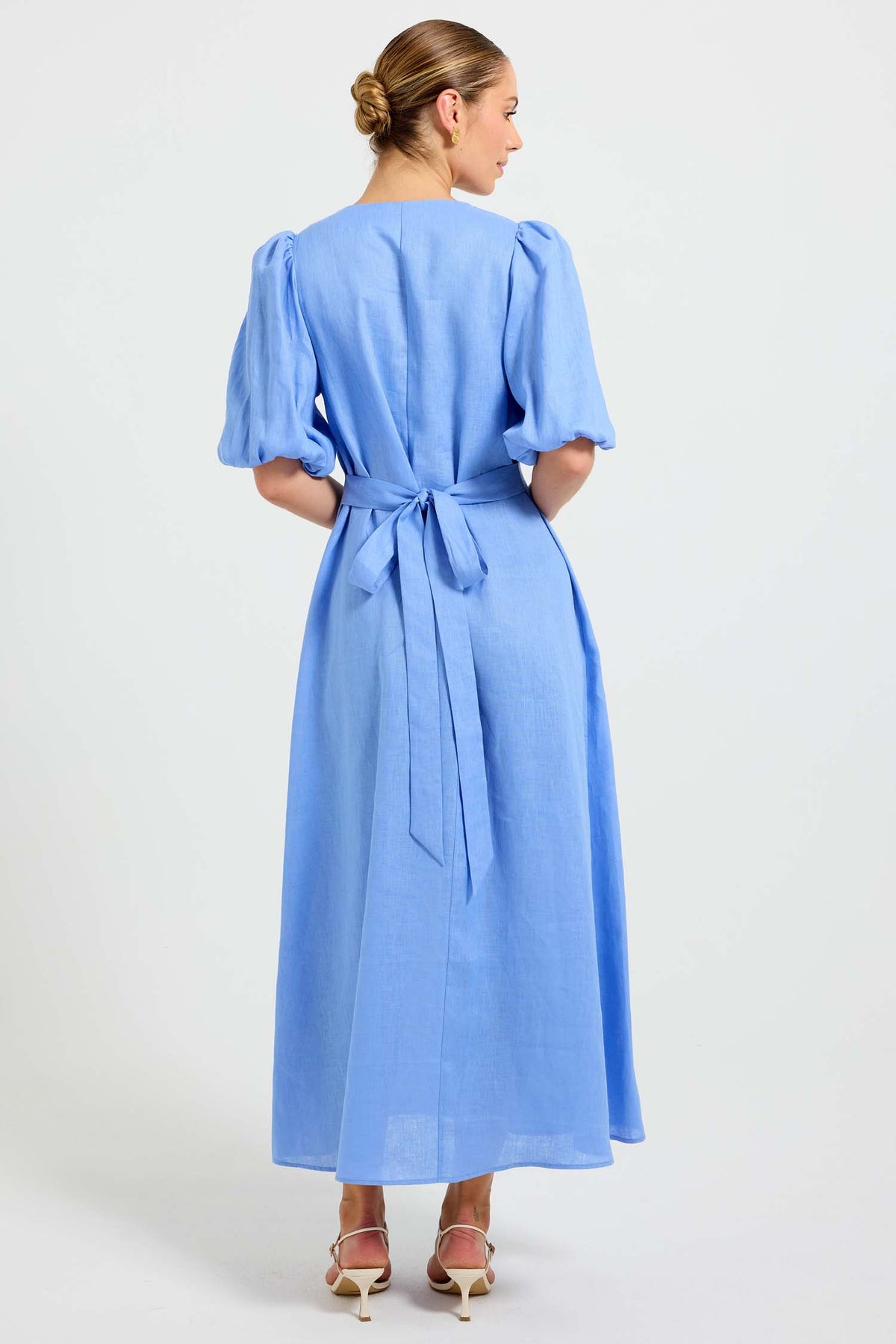 Vera Button Midi Dress in Ocean | FINAL SALE