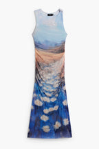 Vermont Midi Dress in Celeste Intenso