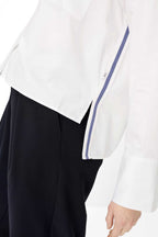 Vica Shirt w Contrast Stripe in White