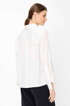 Vica Shirt w Contrast Stripe in White