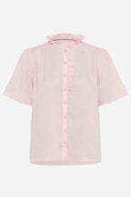 Vive Blouse w Frill in Dusty Rose
