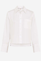 Vica Shirt w Contrast Stripe in White