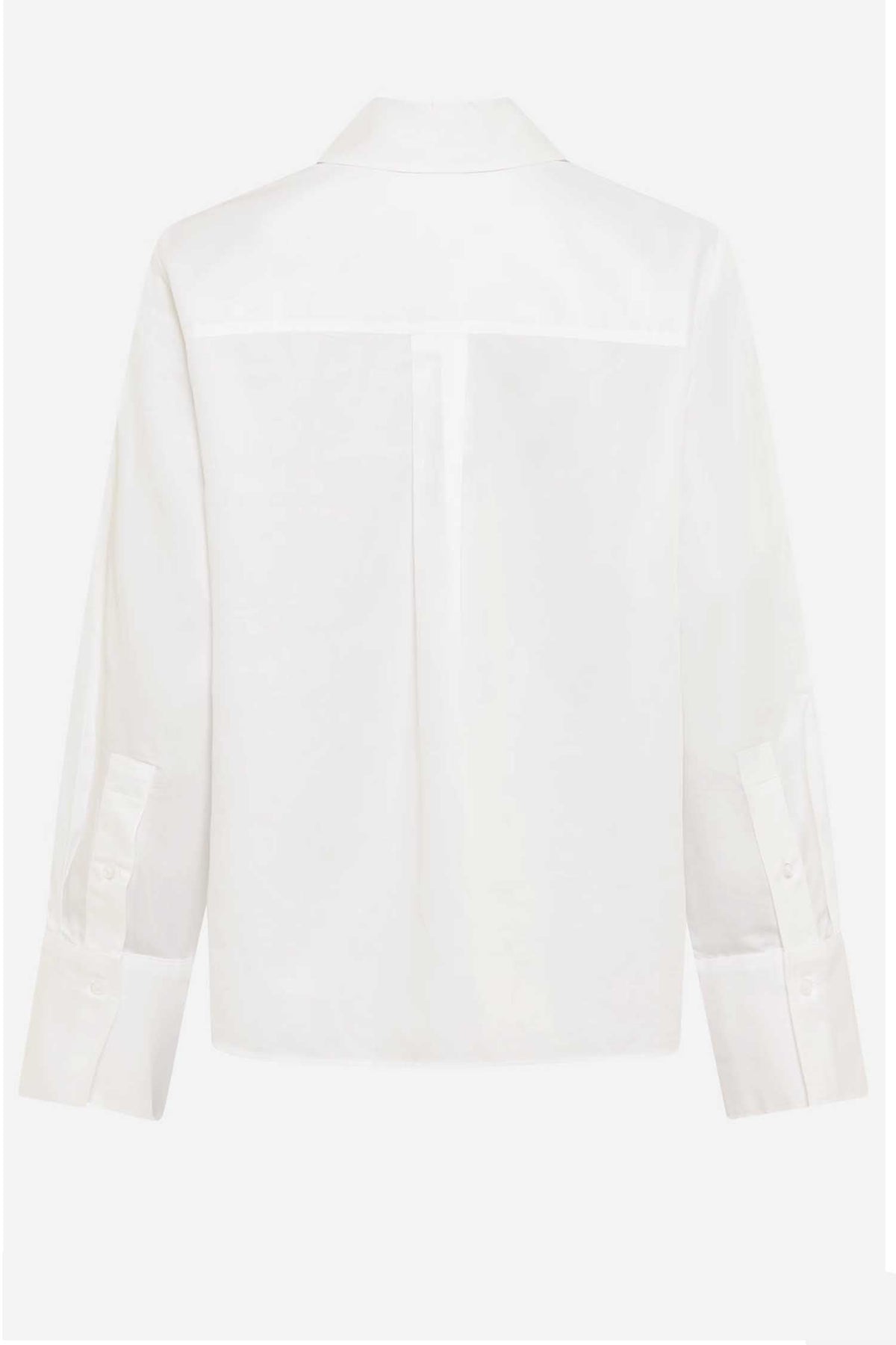 Vica Shirt w Contrast Stripe in White