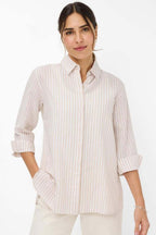 Vicki Button Up LS Collar Shirt Almond