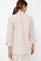 Vicki Button Up LS Collar Shirt Almond