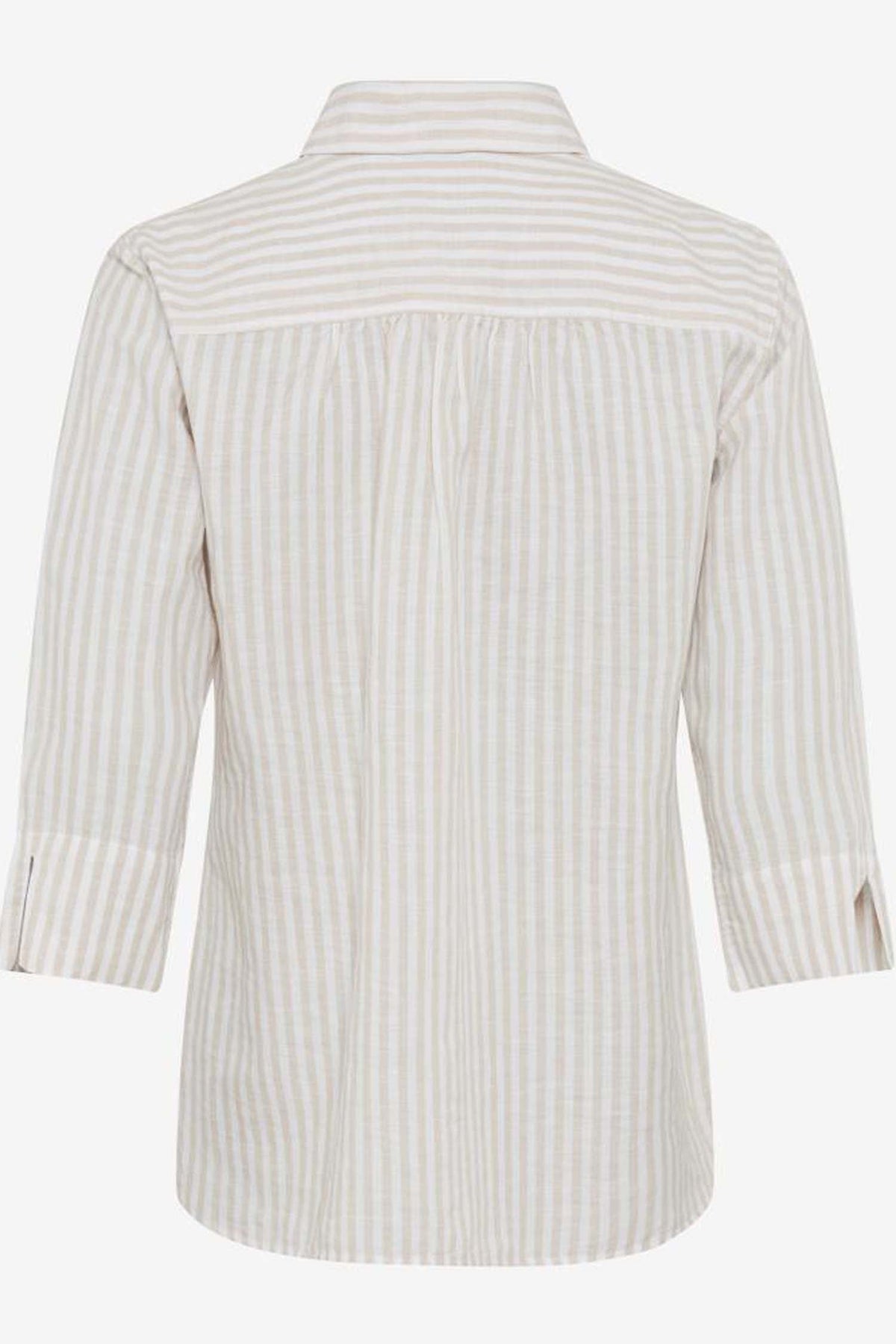 Vicki Button Up LS Collar Shirt Almond