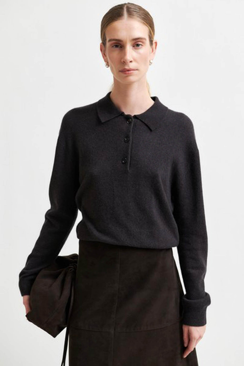 Vilena Knit LS in Chocolate Brown