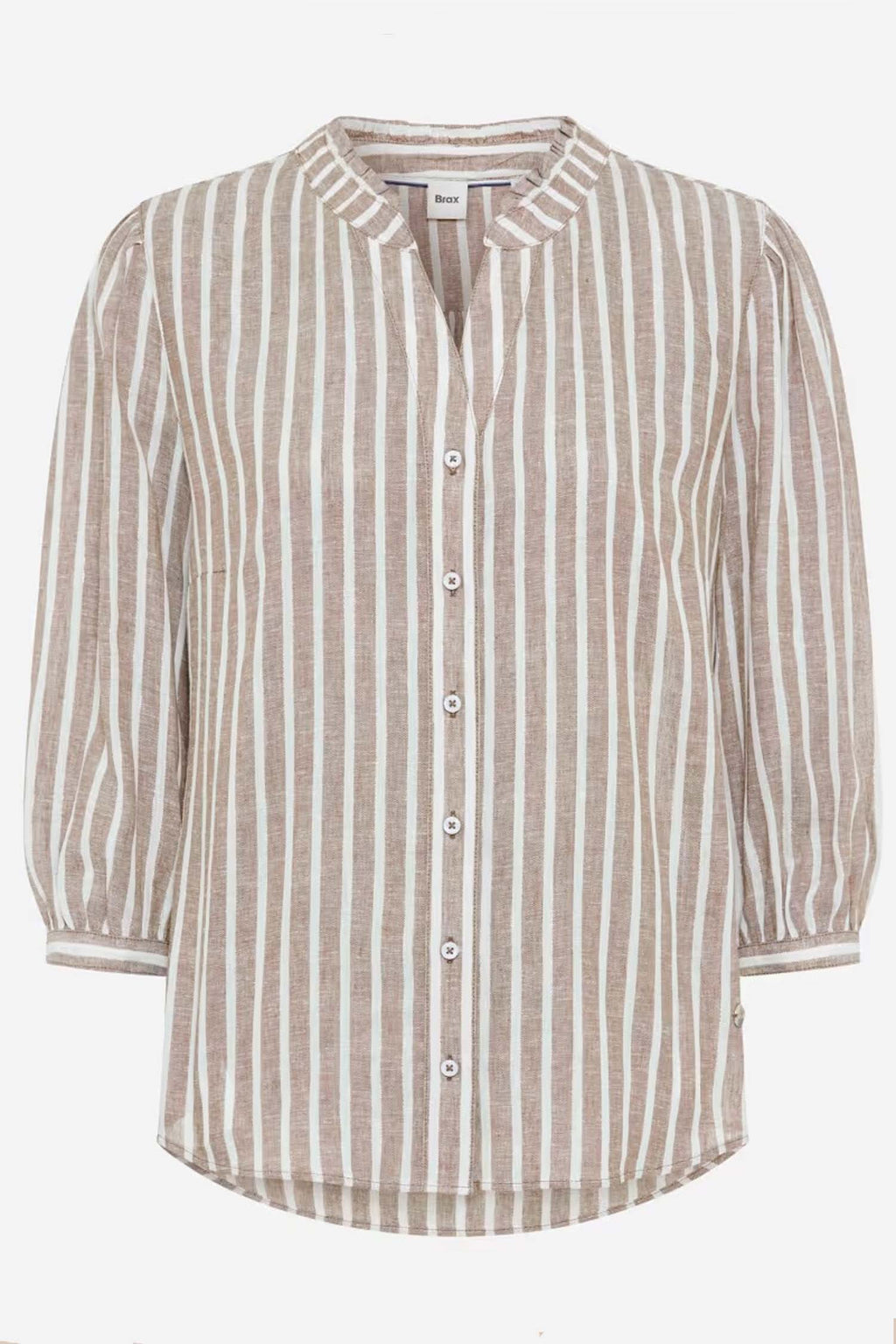 Violet Stripe Blouse in Light Mocha