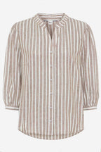 Violet Stripe Blouse in Light Mocha