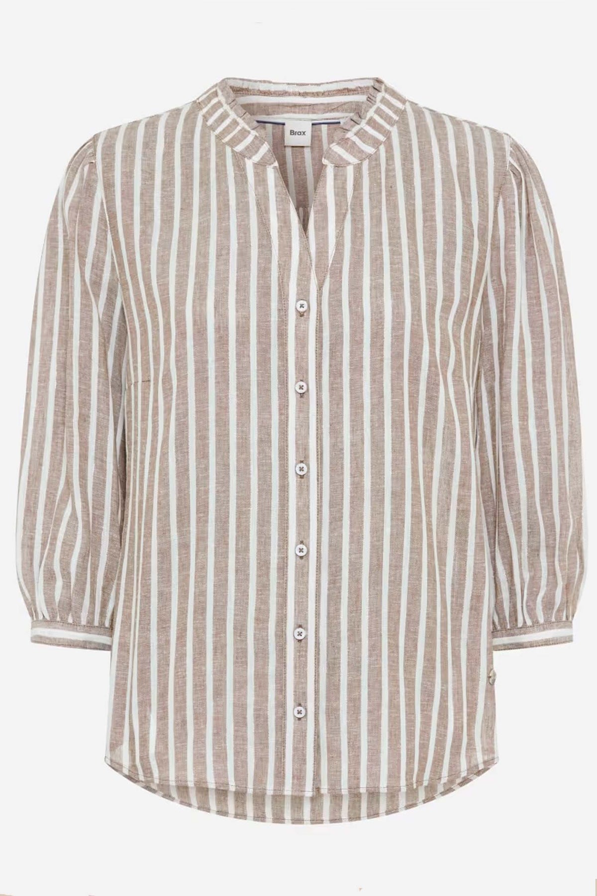 Violet Stripe Blouse in Light Mocha