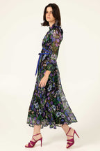 Violetta Midi Dress in Violet Floral | FINAL SALE