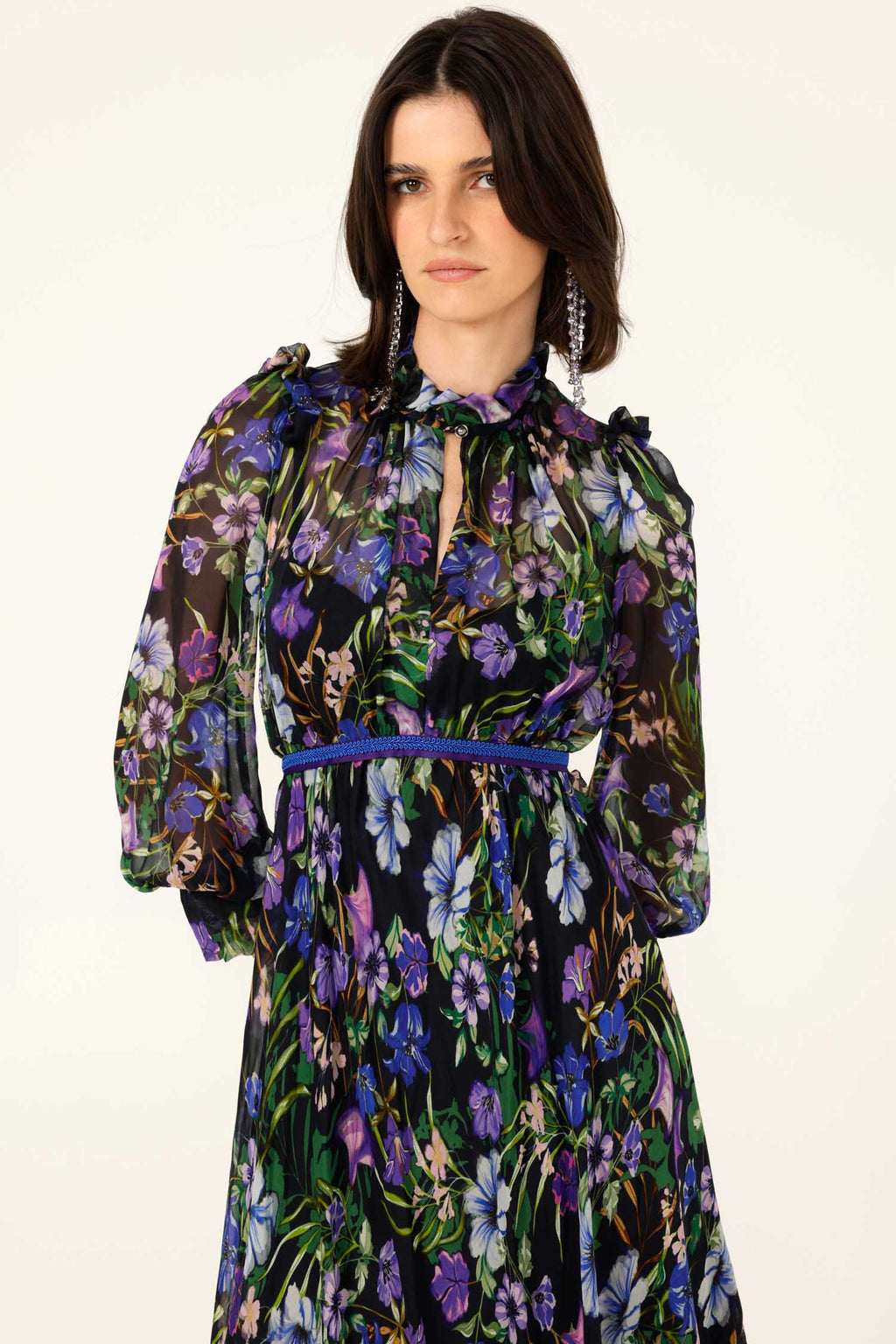 Violetta Midi Dress in Violet Floral | FINAL SALE