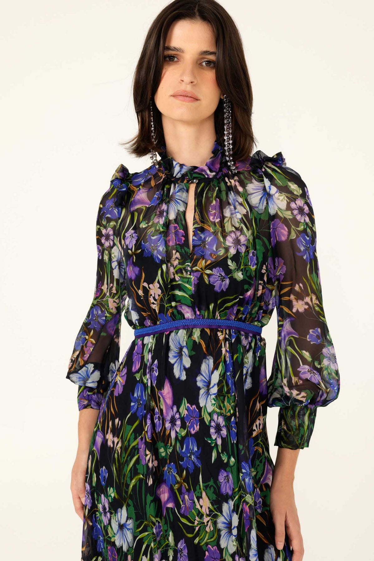 Violetta Midi Dress in Violet Floral | FINAL SALE