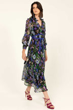 Violetta Midi Dress in Violet Floral | FINAL SALE