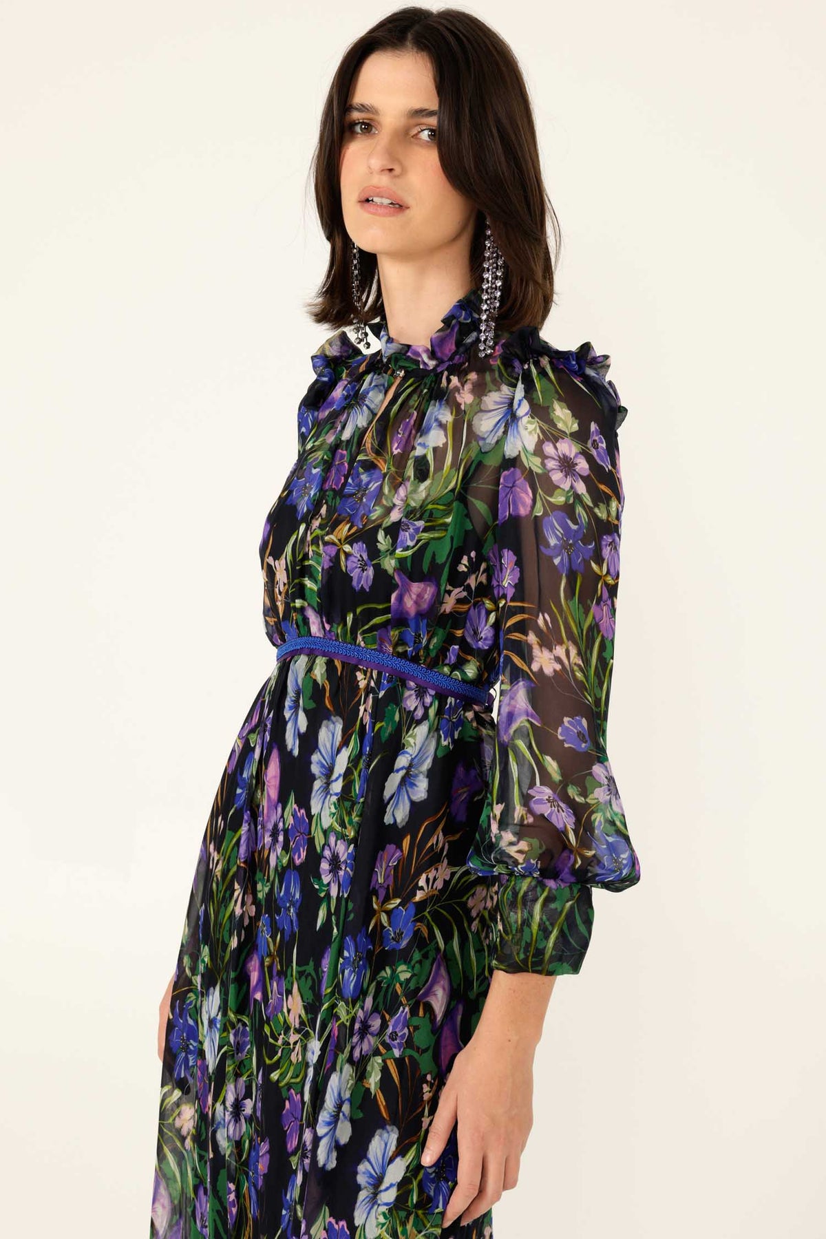 Violetta Midi Dress in Violet Floral | FINAL SALE