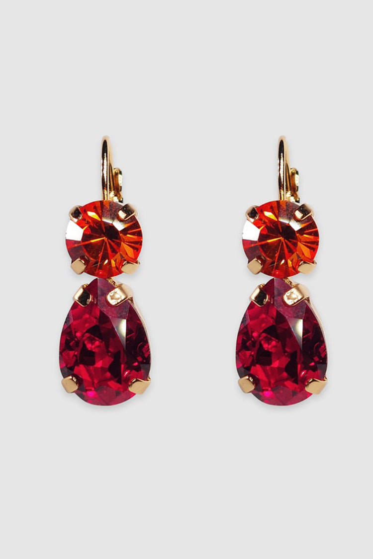 Virginia Crystal Earring in Red