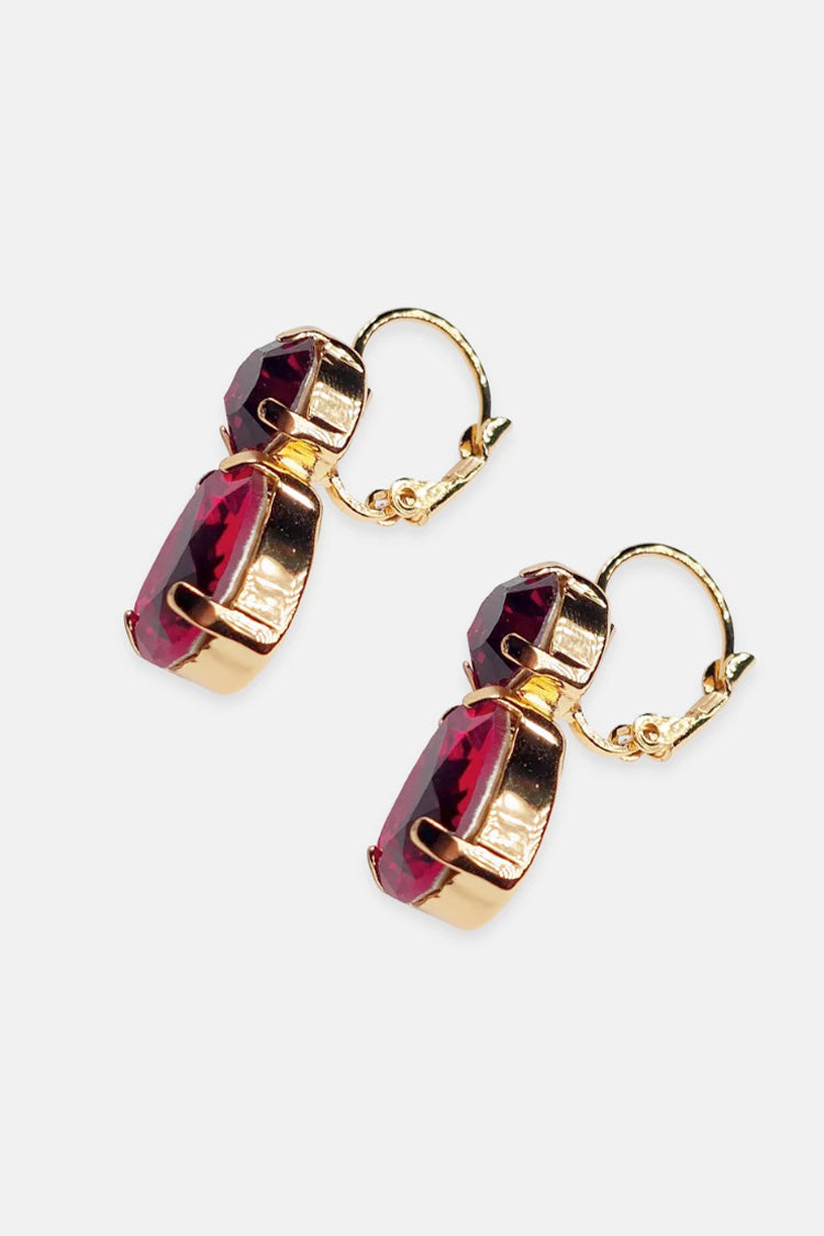 Virginia Crystal Earring in Red
