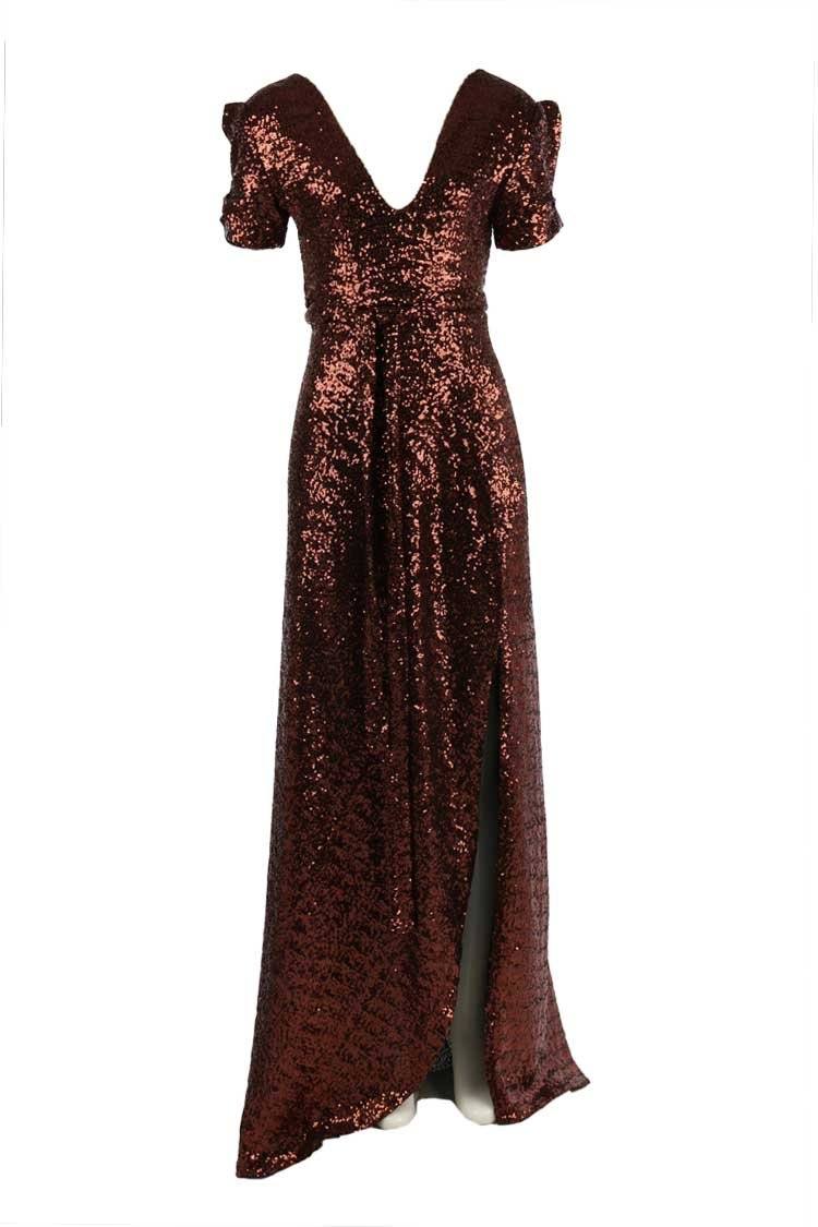 Viva SS Gown in Ginger Sequin Dresses Lucy Laurita - Leiela 