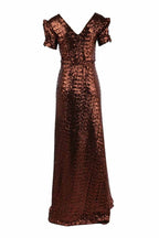 Viva SS Gown in Ginger Sequin Dresses Lucy Laurita - Leiela 