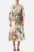 Waist Tie Shirt Dress in La Belle Botanique