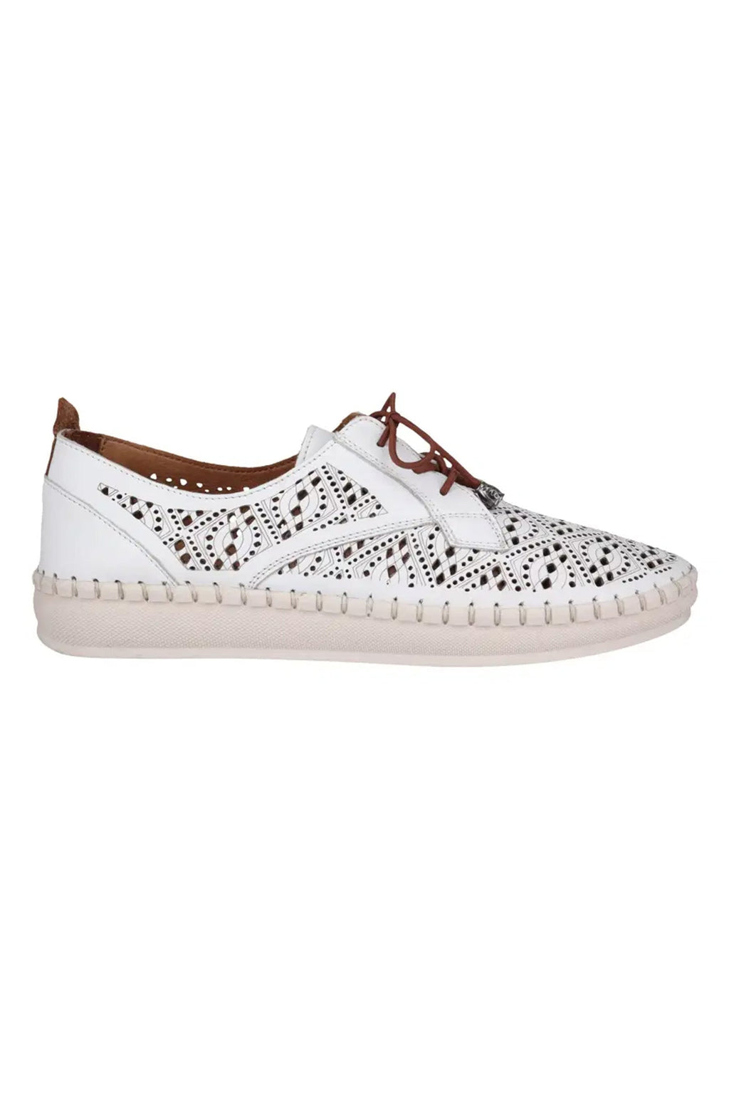 Wander Woven Leather Flat in White