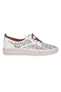 Wander Woven Leather Flat in White