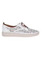 Wander Woven Leather Flat in White