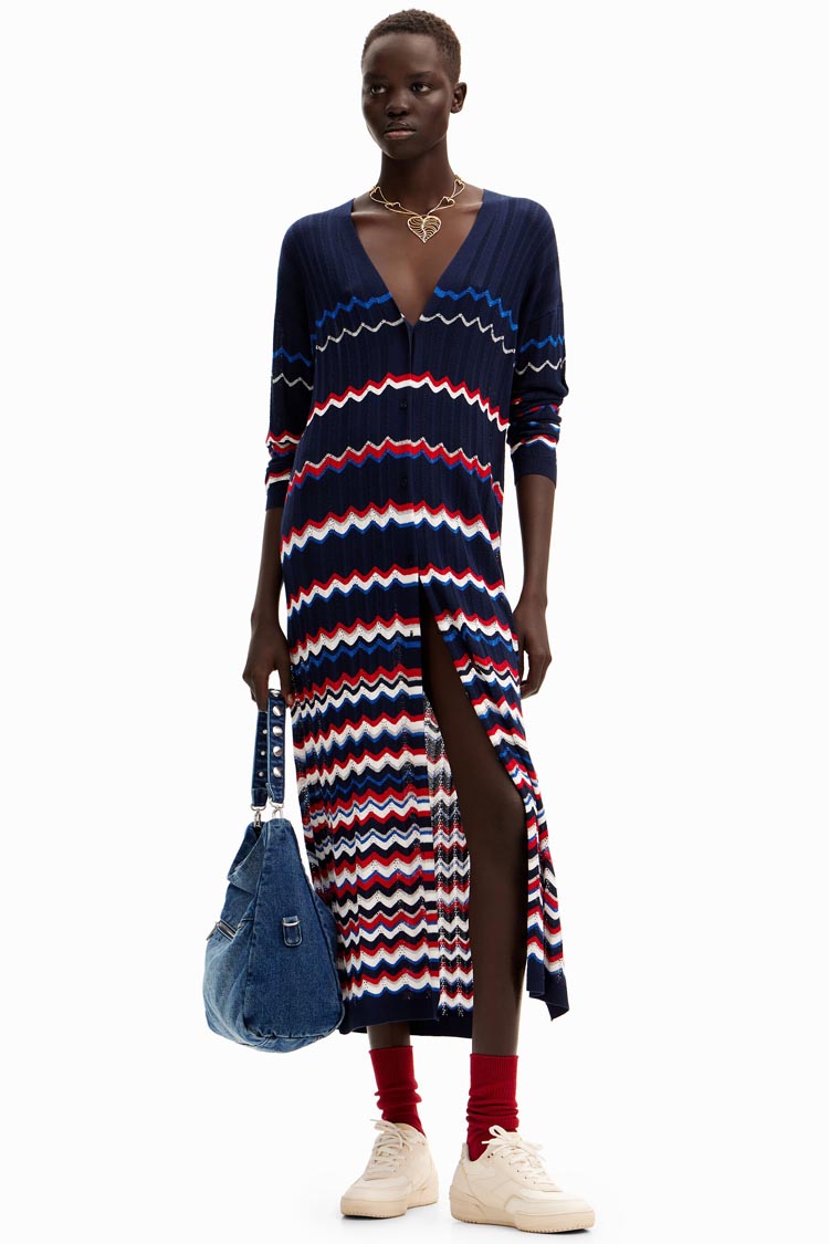 Wave Pleated Long Cardigan | FINAL SALE
