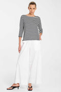 Wide Cross Pant in White