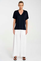 Wide Cross Pant in White