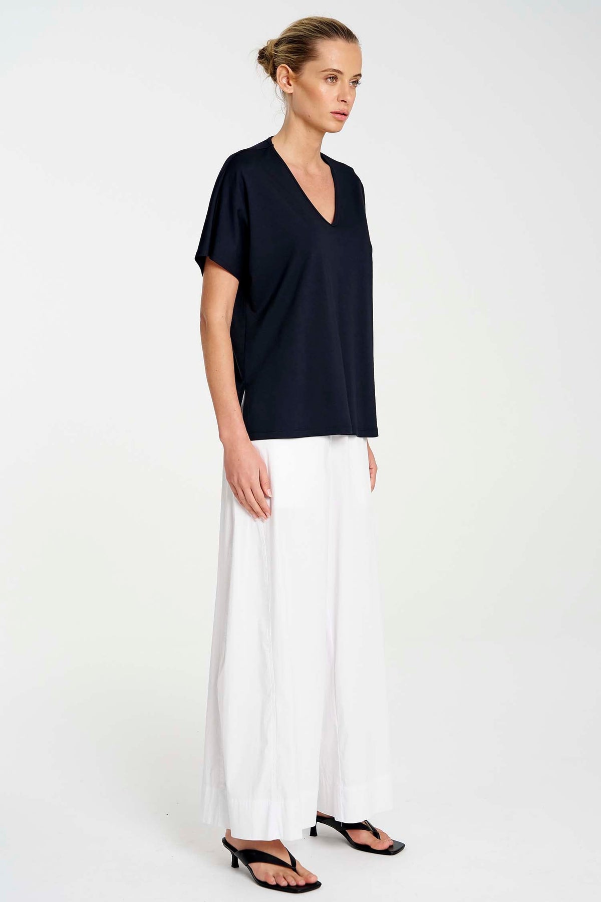 Wide Cross Pant in White