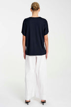Wide Cross Pant in White