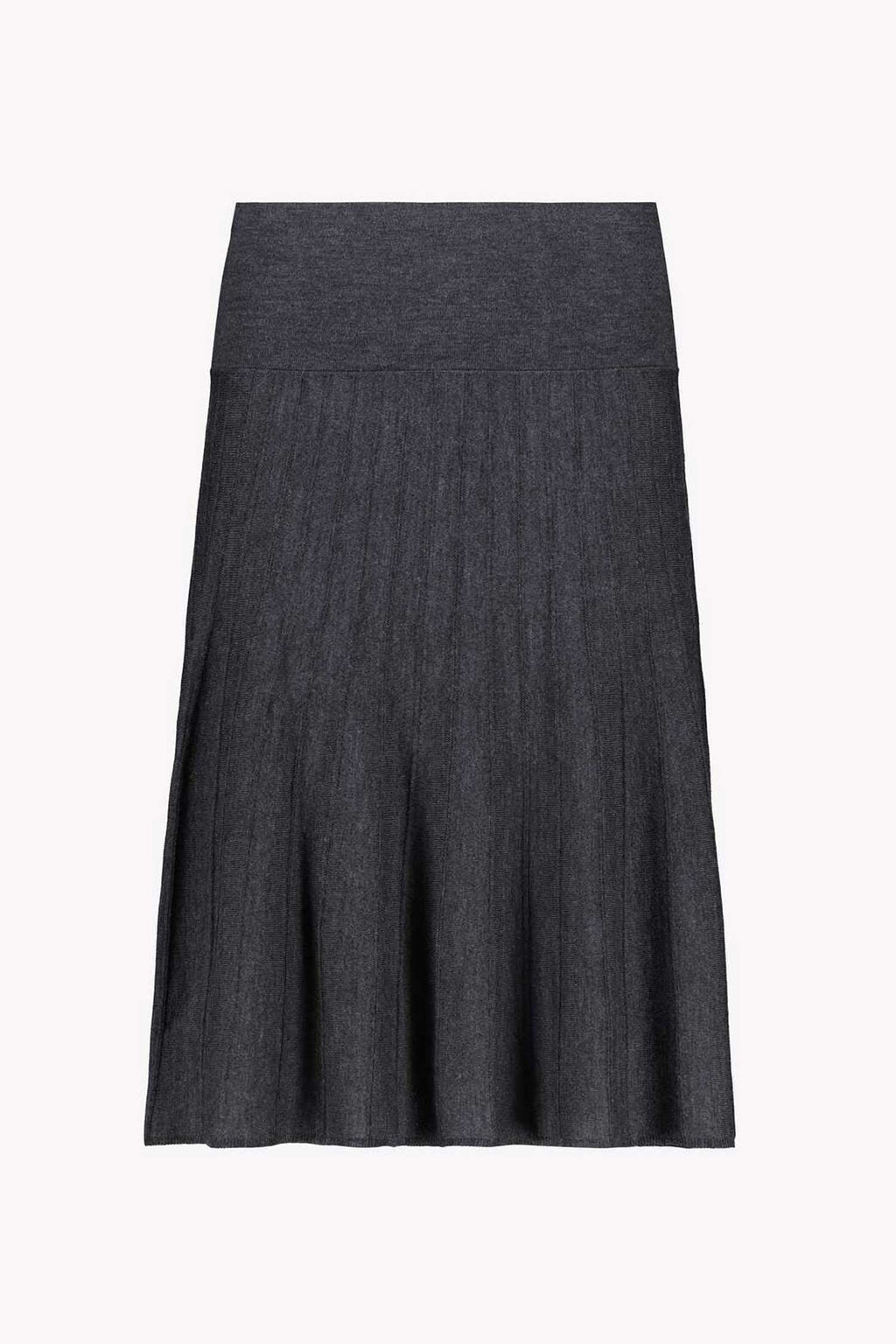 Pleated Knit Skirt in Anthra Melange