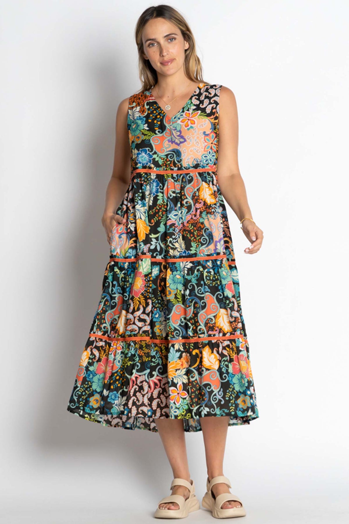 Yara Tiered Midi Dress