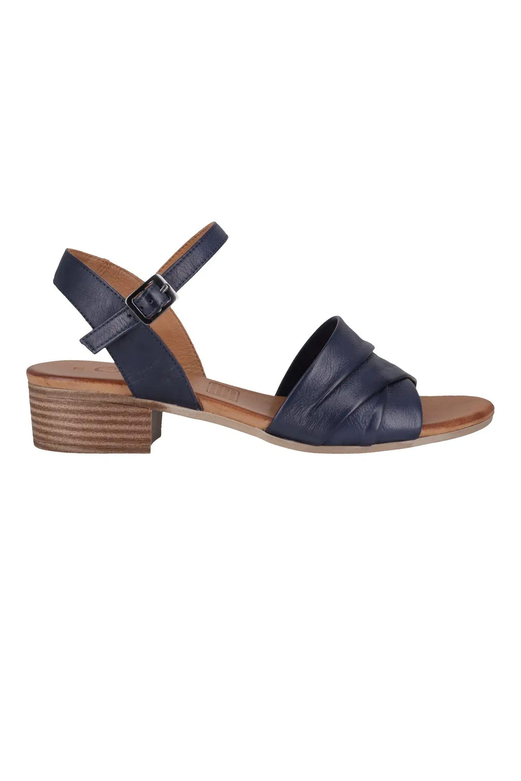 Yenice Strap Leather Sandals in Navy