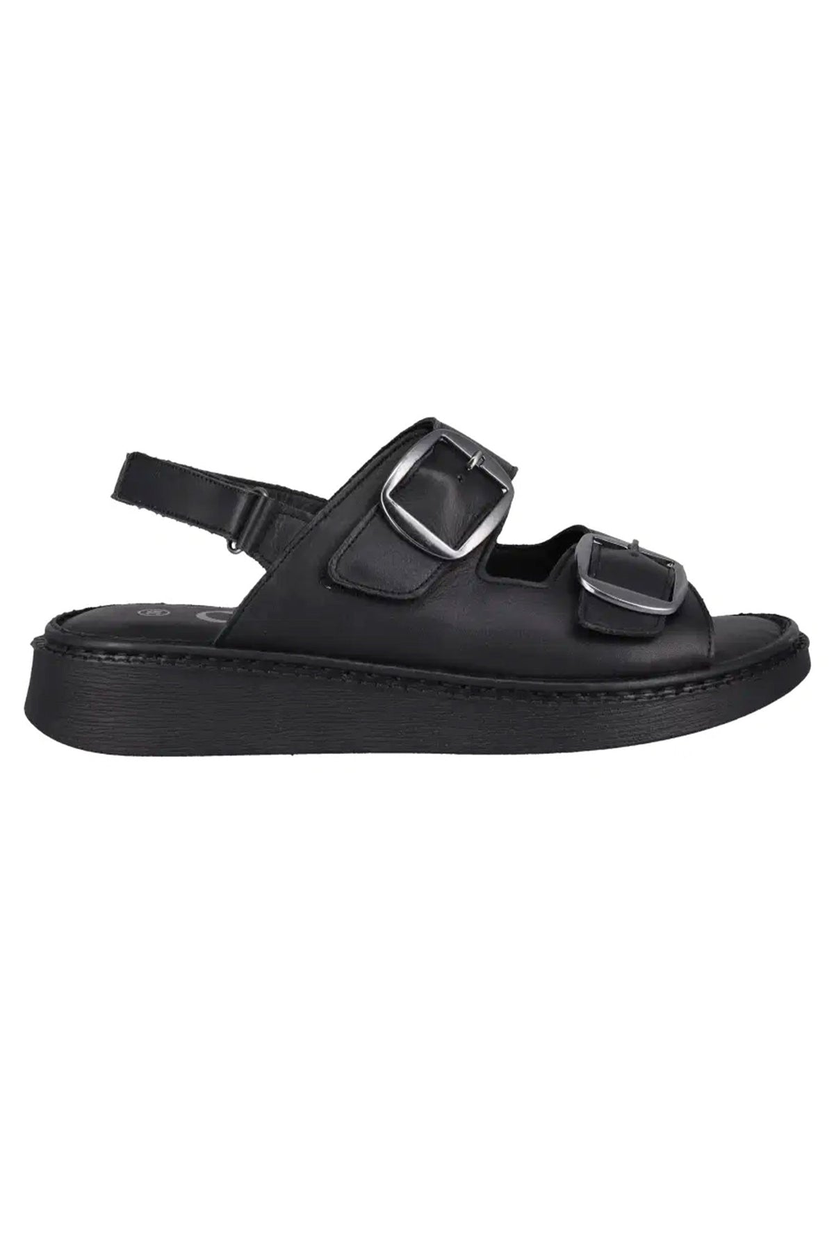 Zadie Velcro Strap Sandals in Black