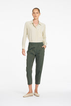 Zip Tapered Pant in Bayleaf