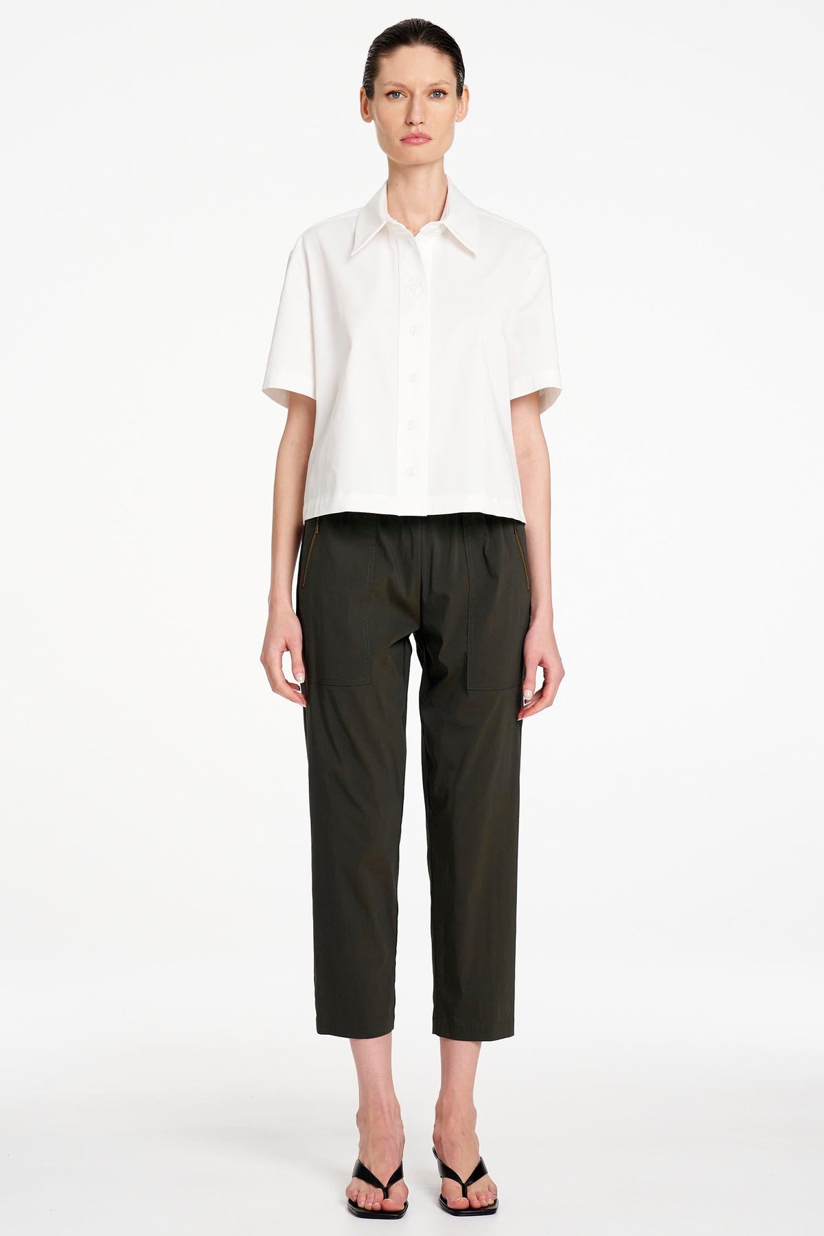 Zip Tapered Pant in Bark
