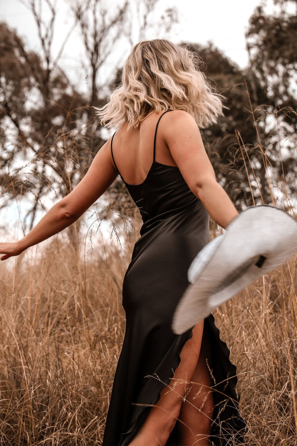 Bias Slip Dress in Black Dresses Lucy Laurita - Leiela 