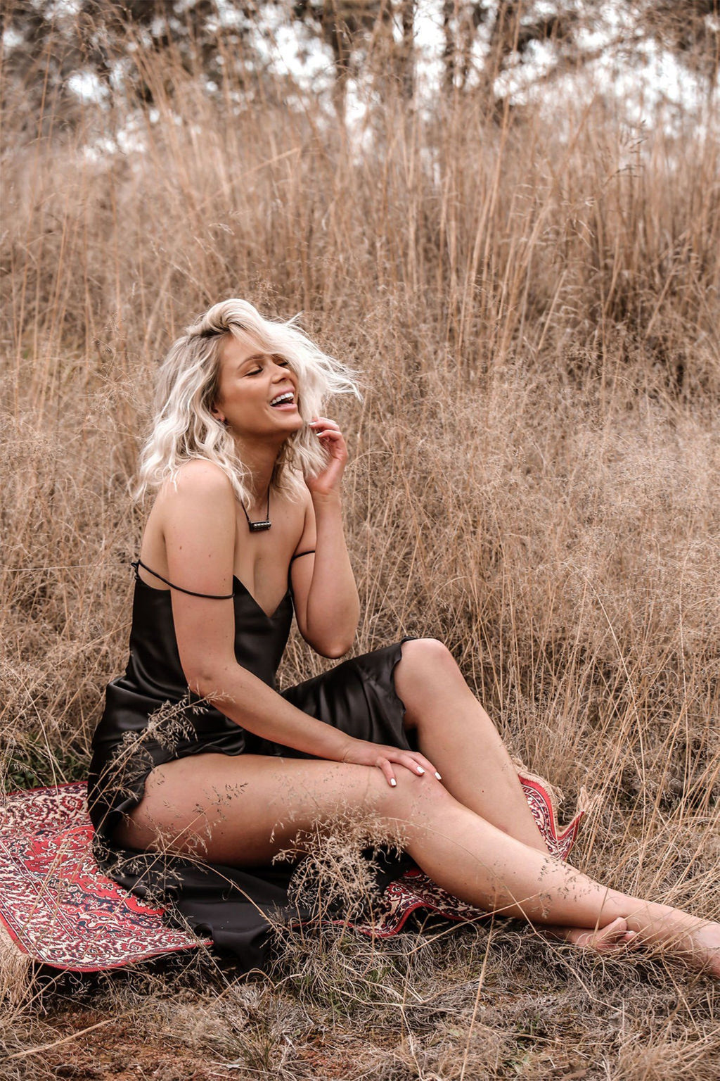 Bias Slip Dress in Black Dresses Lucy Laurita - Leiela 