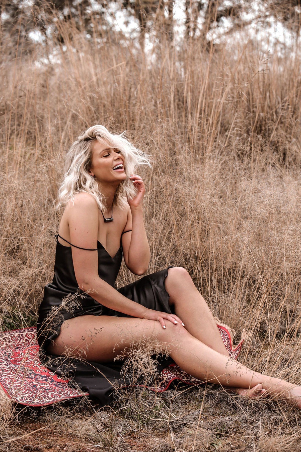 Bias Slip Dress in Black Dresses Lucy Laurita - Leiela 