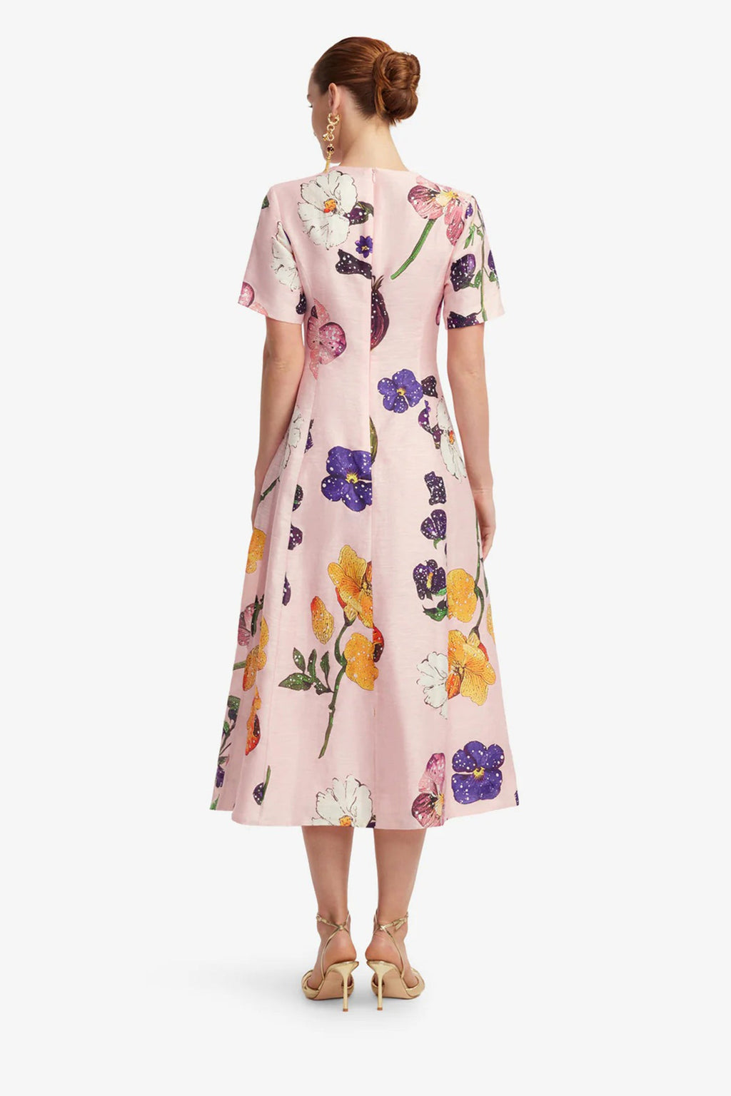 Caroline Short Sleeve Midi Dress in Wildbloom