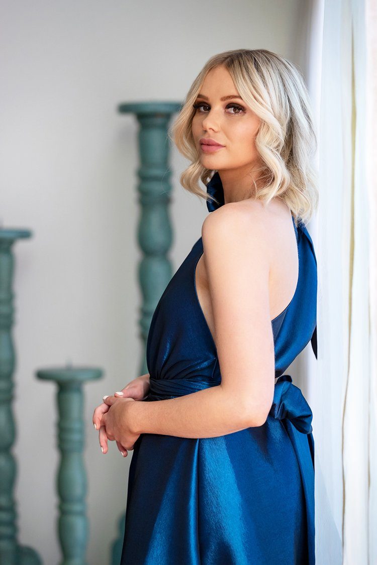 Jacinta Bubble Gown in Liberty Blue Dresses Lucy Laurita - Leiela 